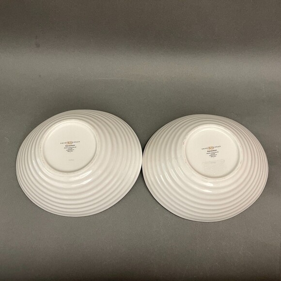 Sophie Conran Portmeirion White Soup Cereal Bowls Ribbed Lot of 2 - Picture 6 of 7